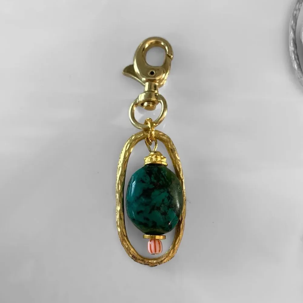 African Turquoise Keychain Bag Charm